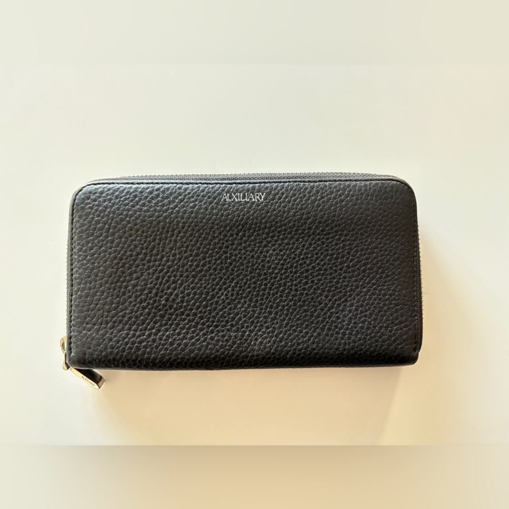Auxiliary Black Textured Wallet